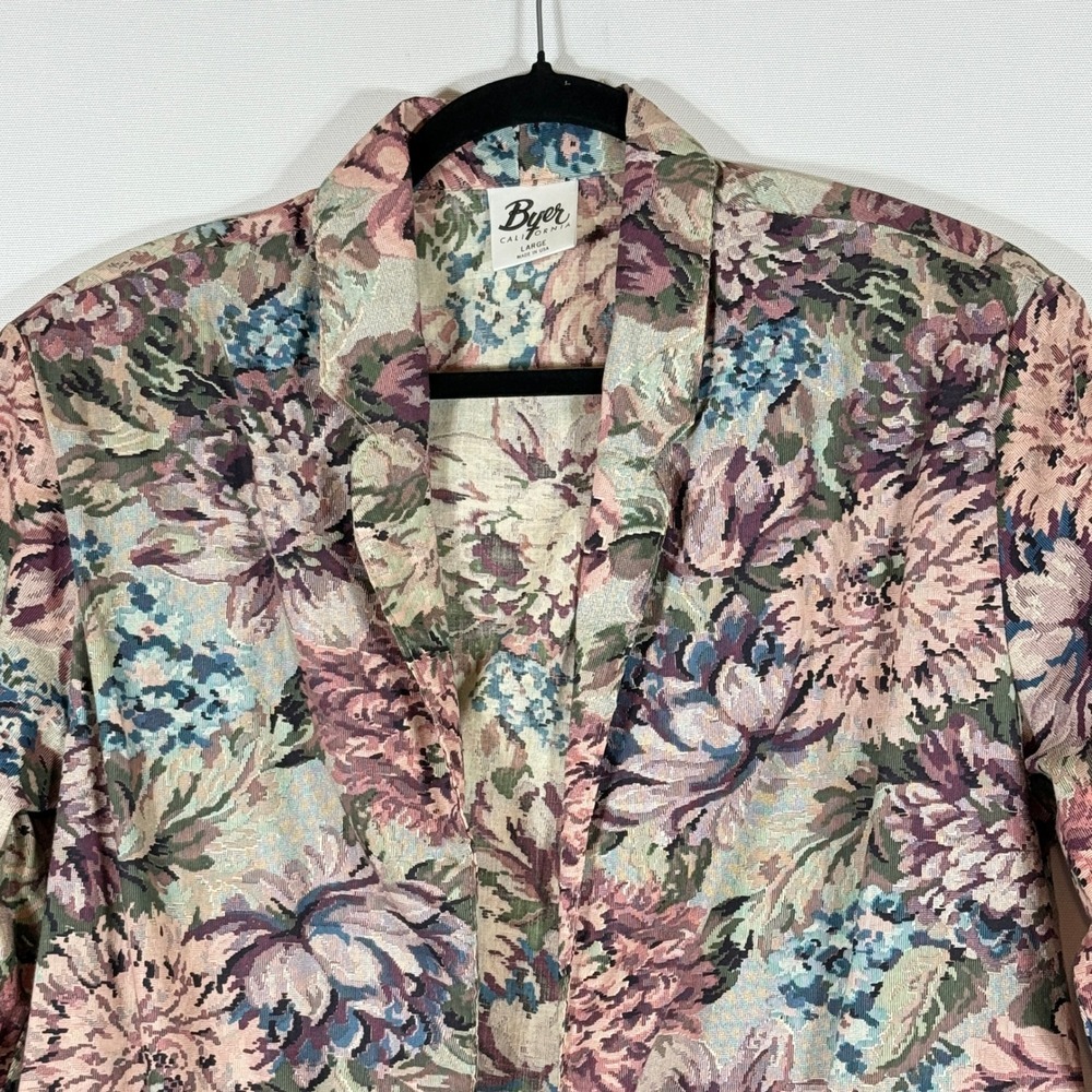Byer California Floral Blazer in Pink, Blue, Green - Picture 2 of 7
